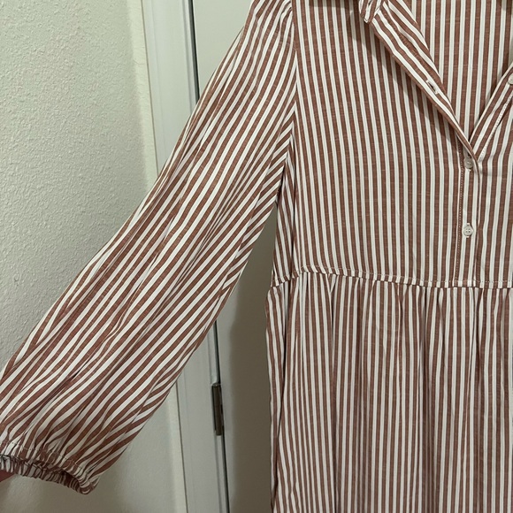 Max Studio Pink Striped Long Sleeve Dress - Picture 3 of 4